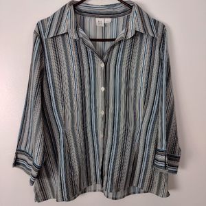 Apt. 9 Pinstripe Button Down Blouse Size Petite XL